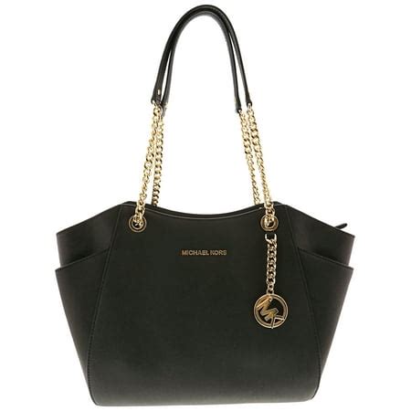 michael kors jet set large shoulder tote black gold|michael kors packable tote.